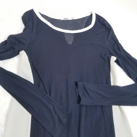 AIKO Trudie Silk & Leather Keyhole Blouse - Picture 5 of 10